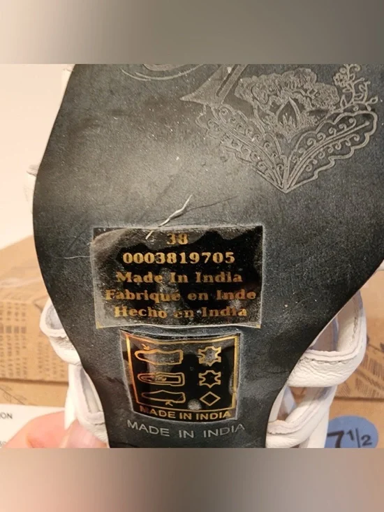 Free People Bone Maddox Lug Sole Women’s Block Heel Mule Sandal Size 38/ 7.5 - Picture 9 of 10